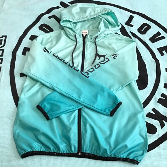 PINK Victoria's Secret Jackets & Blazers - SOLD VS PINK Ombré Aqua Windbreaker RARE